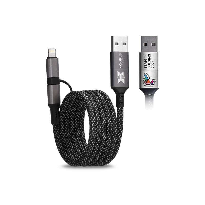 CABLE DE CHARGE 6 EN 1 A ENROULEMENT MAGNETIQUE en situation