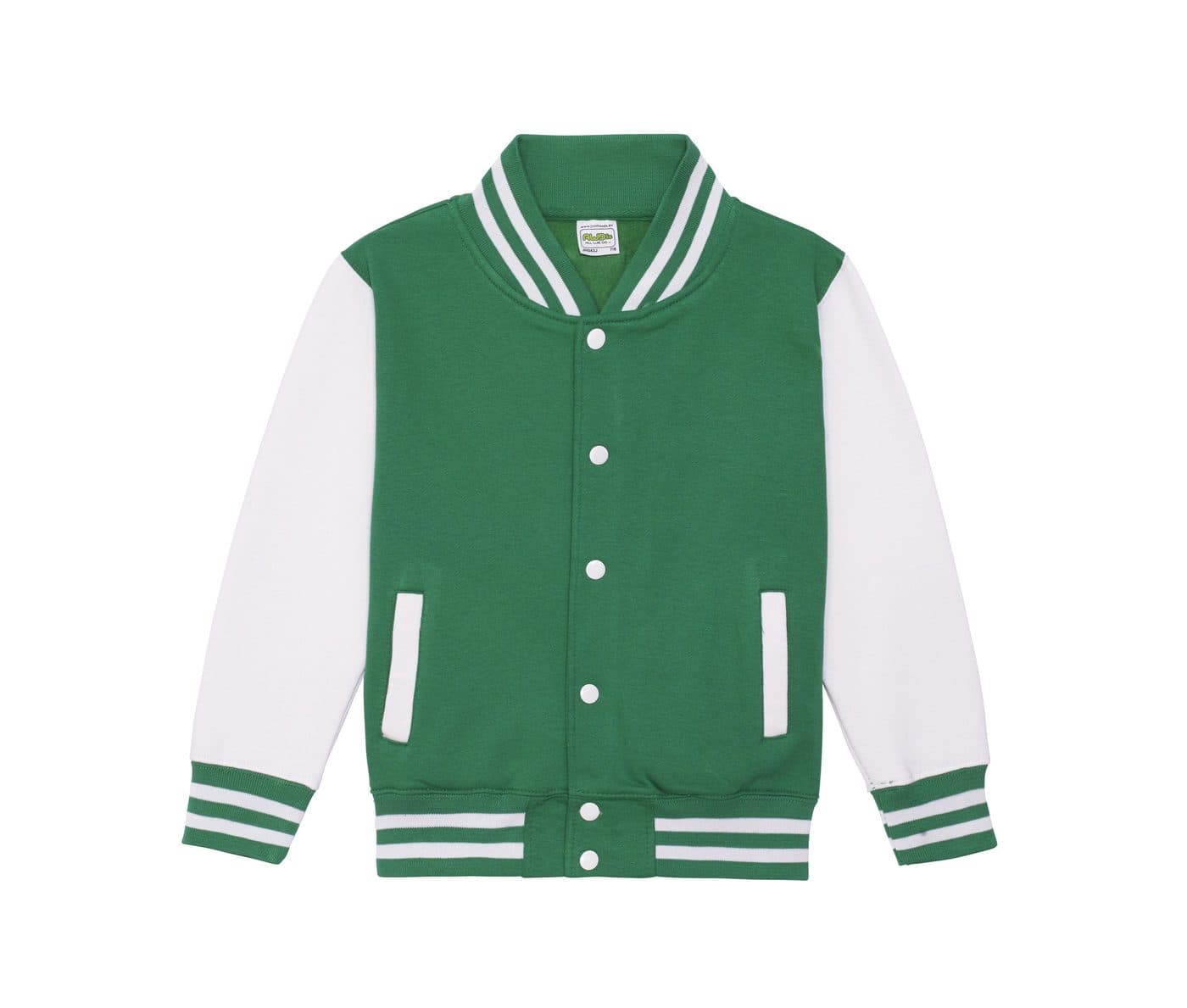 KIDS VARSITY JACKET coloris Vert kelly / Blanc