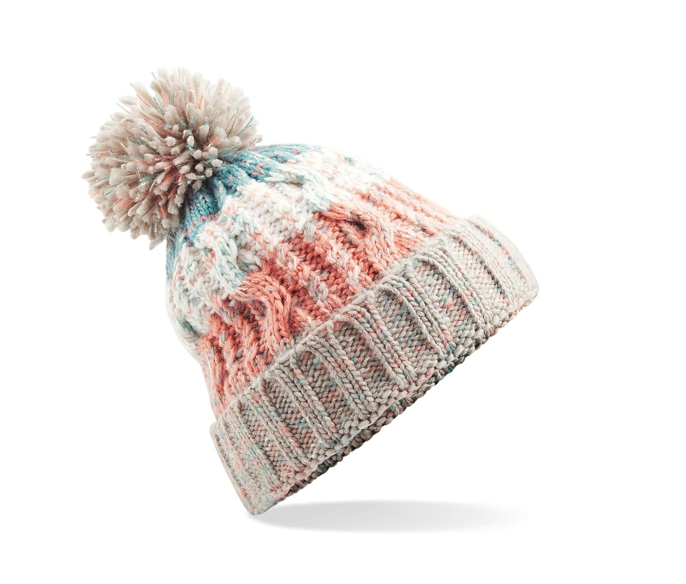 CORKSCREW POM POM BEANIE coloris Milkshake mélangé