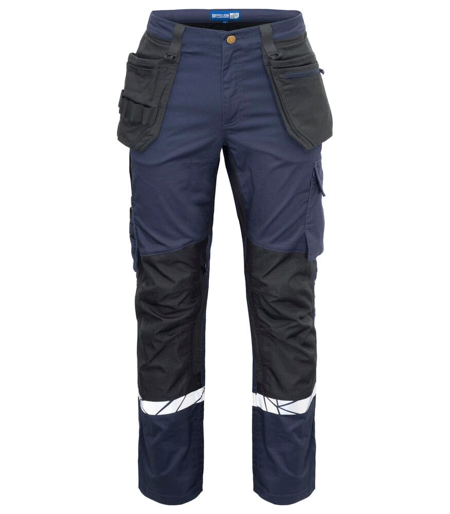 7509 PANTALON STRETCH AVEC POCHES GENOUX ET POCHES JEAN coloris Marine / Noir