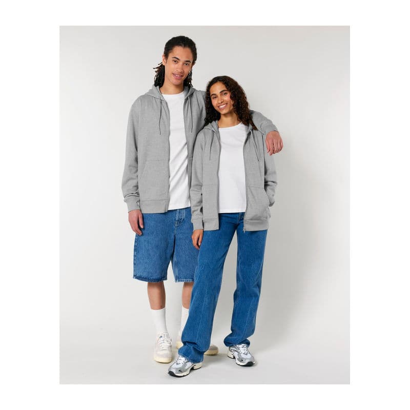 Cultivator 2.0 unisex zip-thru hoodie  coloris Gris chiné