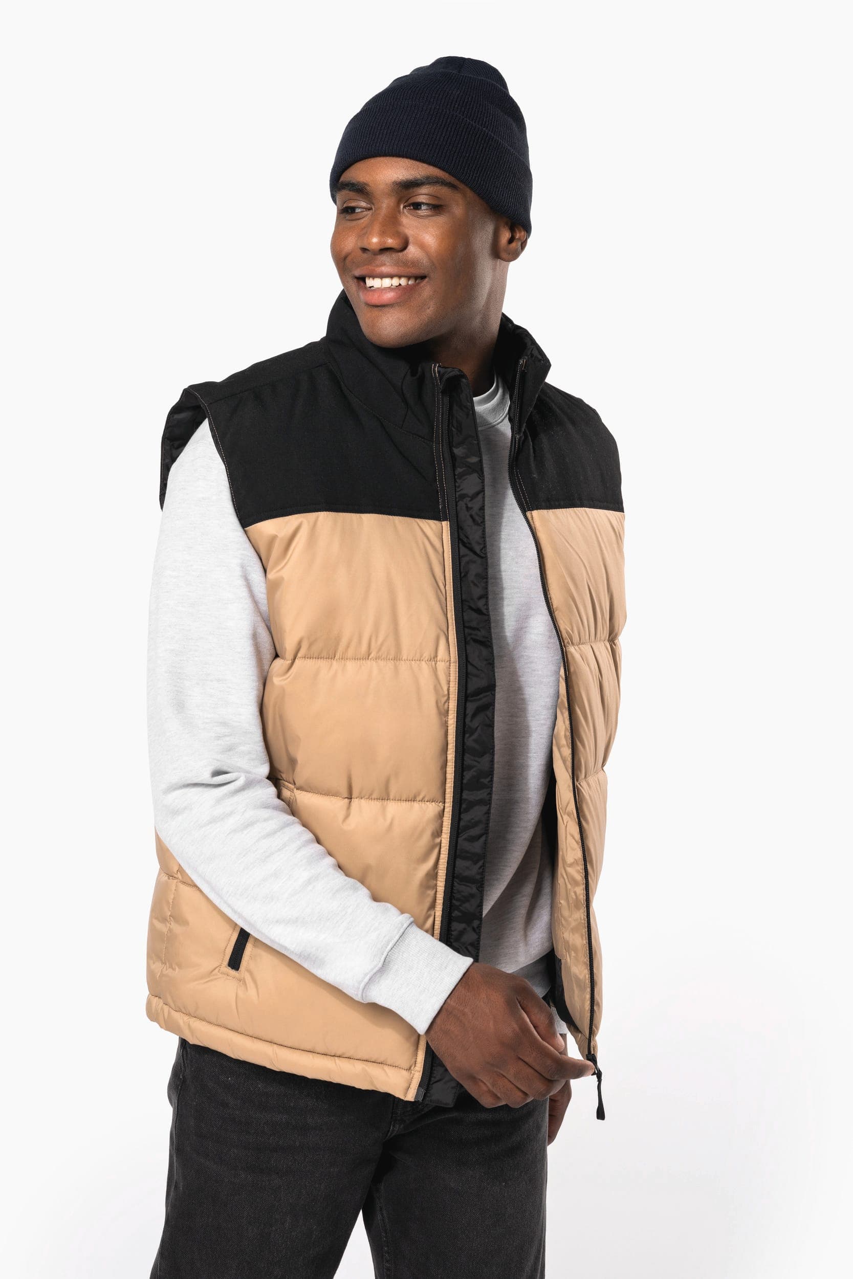 Bodywarmer matelassé bi-ton unisexe en situation