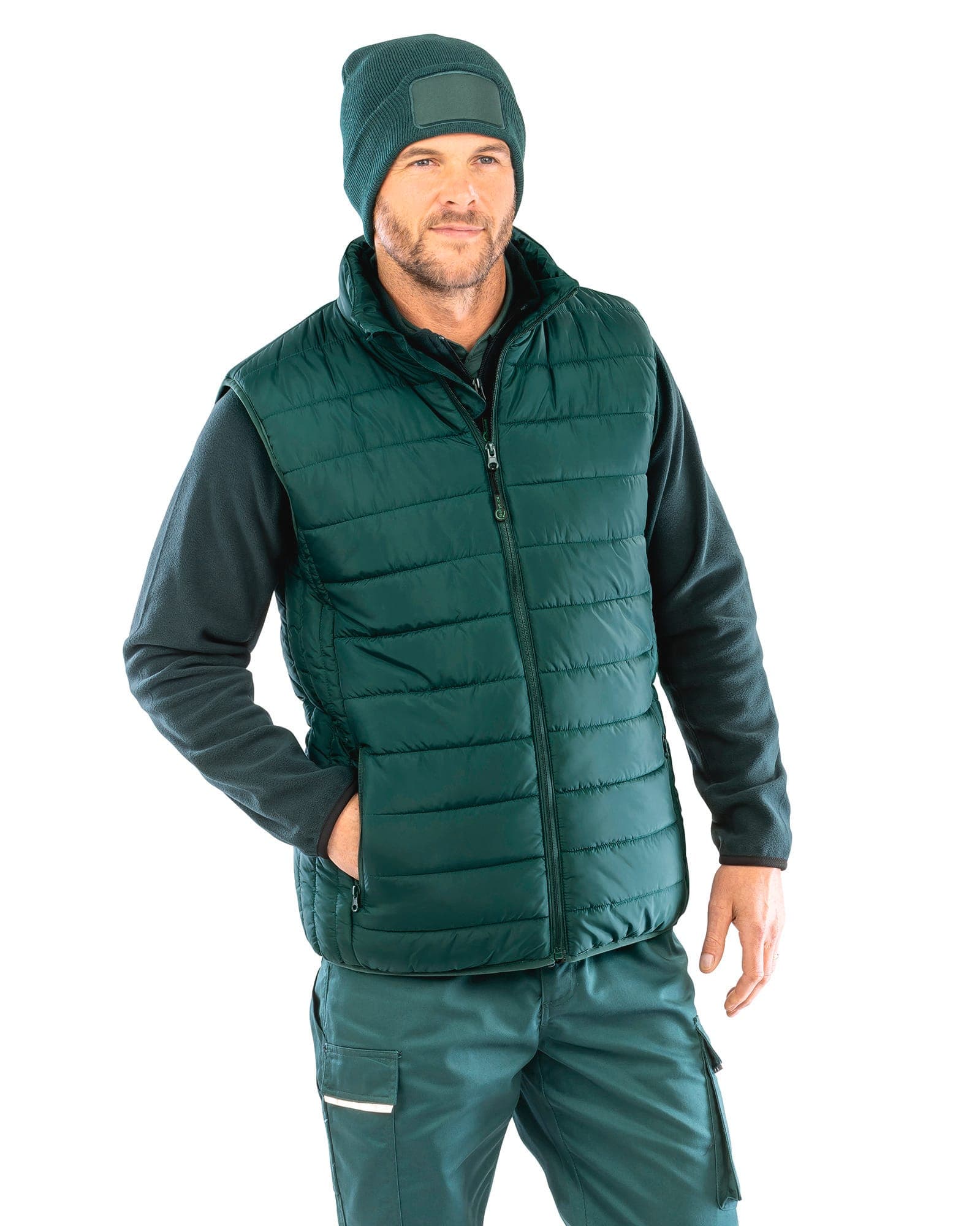 Bodywarmer recyclé et matelassé Core en situation