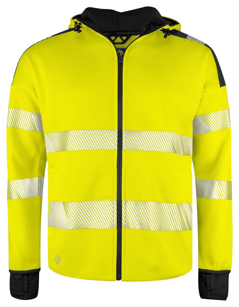 6110 HOODIE SIGNALISATION EN ISO 20471 CLASSE 3 coloris Jaune / Noir