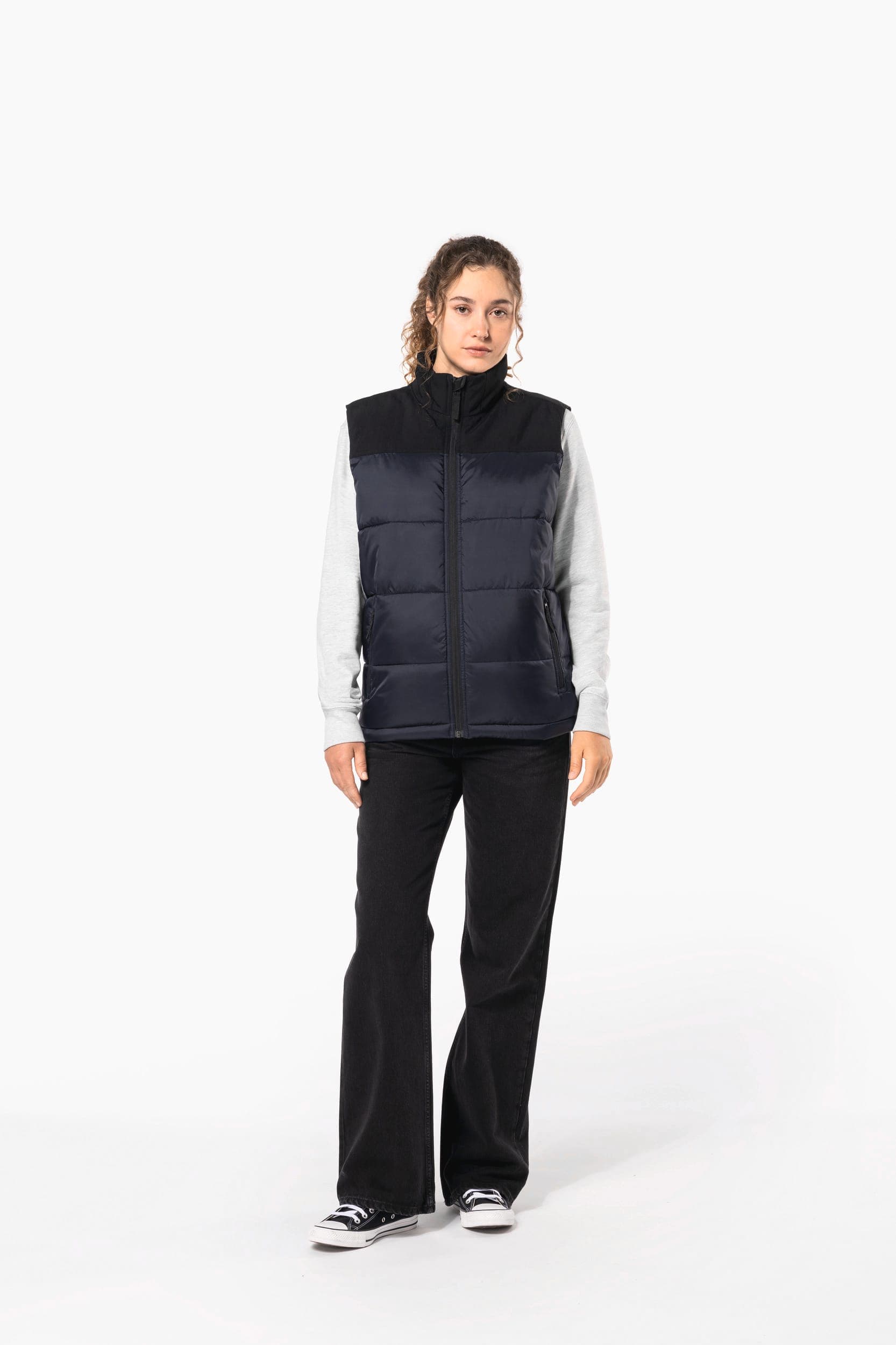 Bodywarmer matelassé bi-ton unisexe en situation