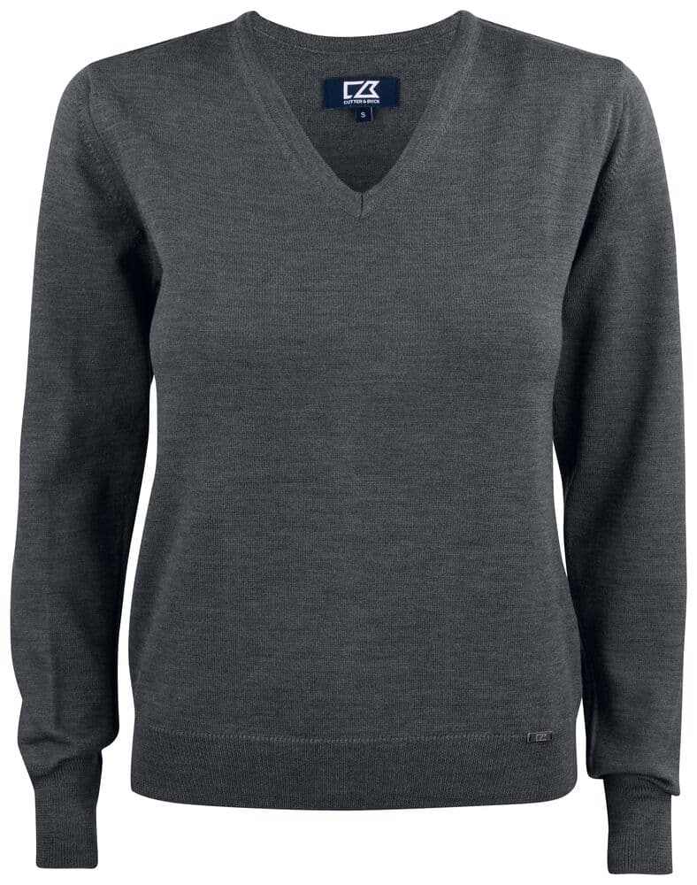 Pull col V Cutter & Buck Everett 2.0 femme coloris Anthracite chiné
