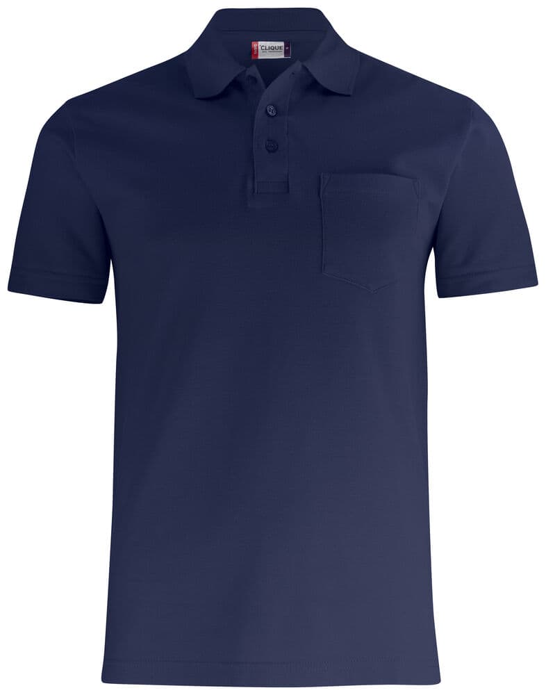 Clique Basic Polo w. Pocket coloris Marine foncé
