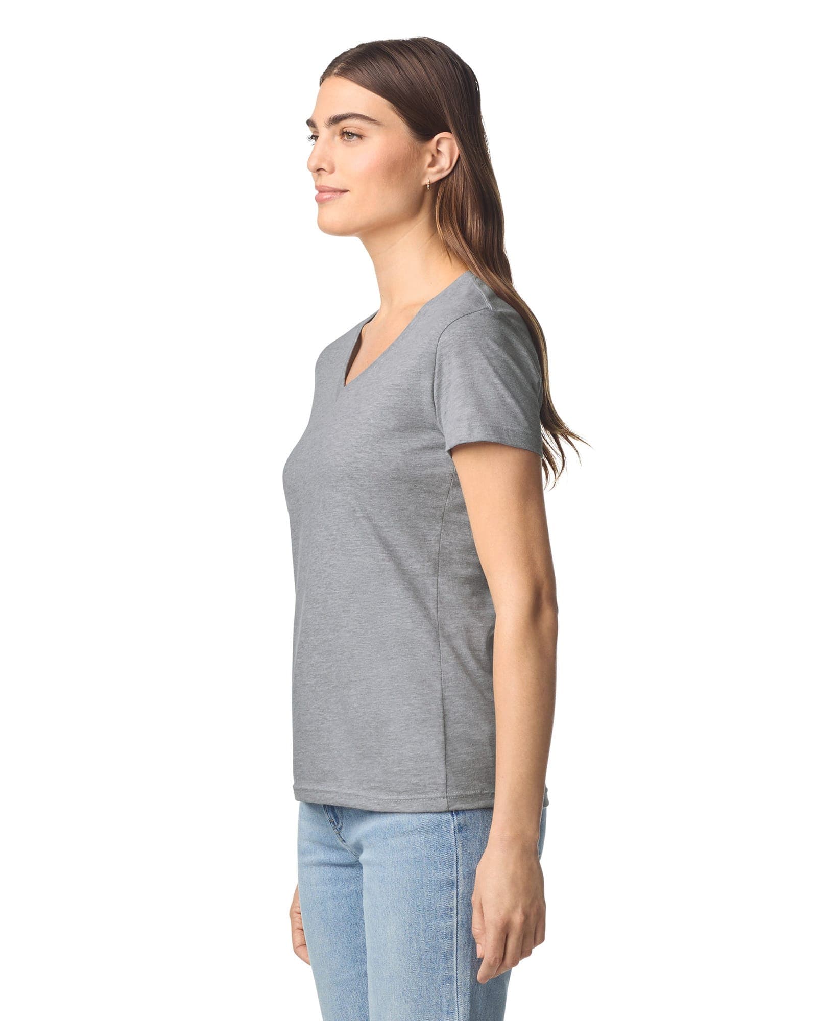 T-shirt femme col v Softstyle en situation