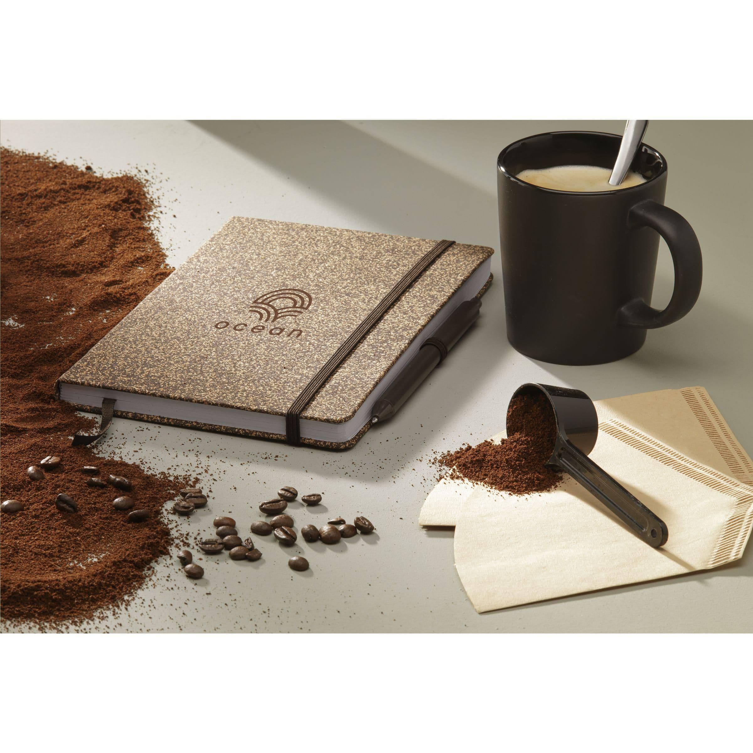 Carnet de notes CoffeeGround liège A5 en situation