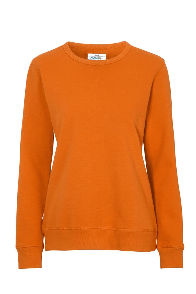 SWEAT COL ROND FEMME - CERTIFIÉ GOTS coloris Orange