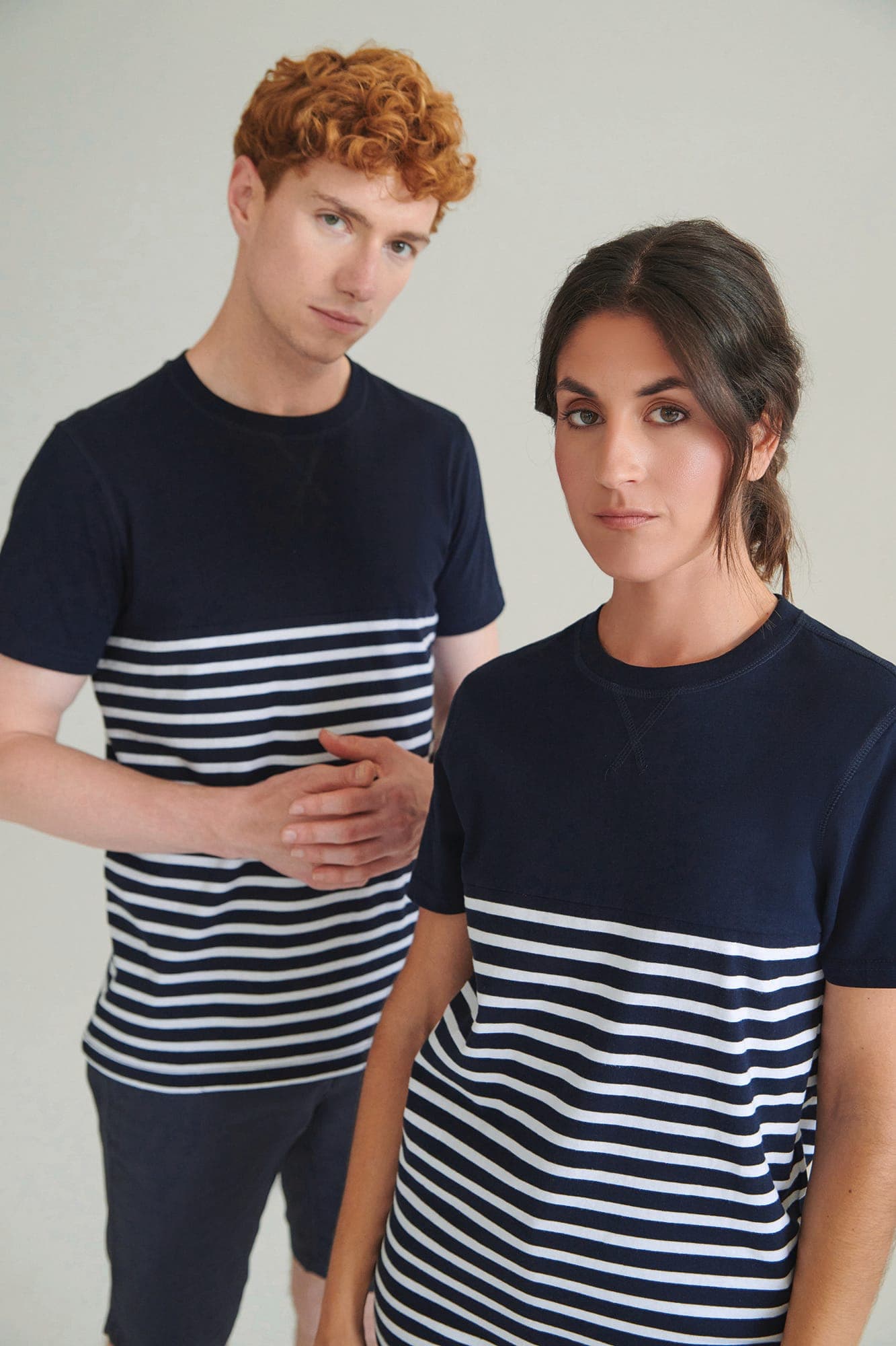 T-shirt breton à manches courtes