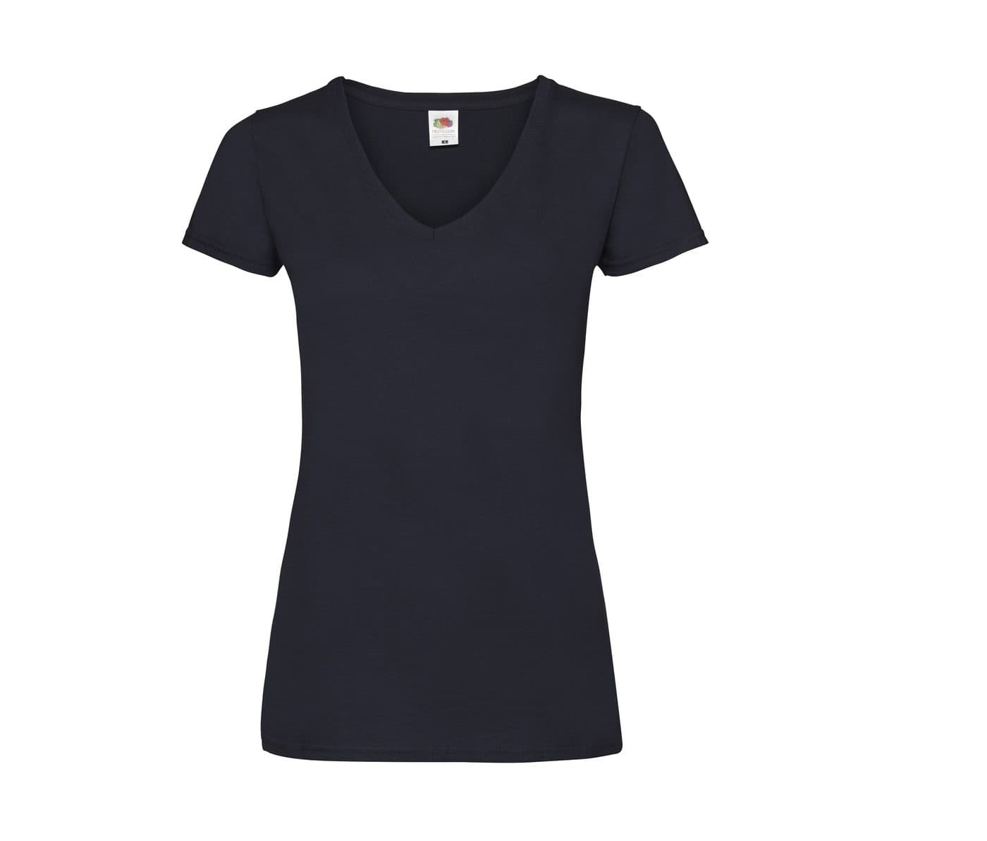LADIES VALUEWEIGHT V-NECK T coloris Marine profond