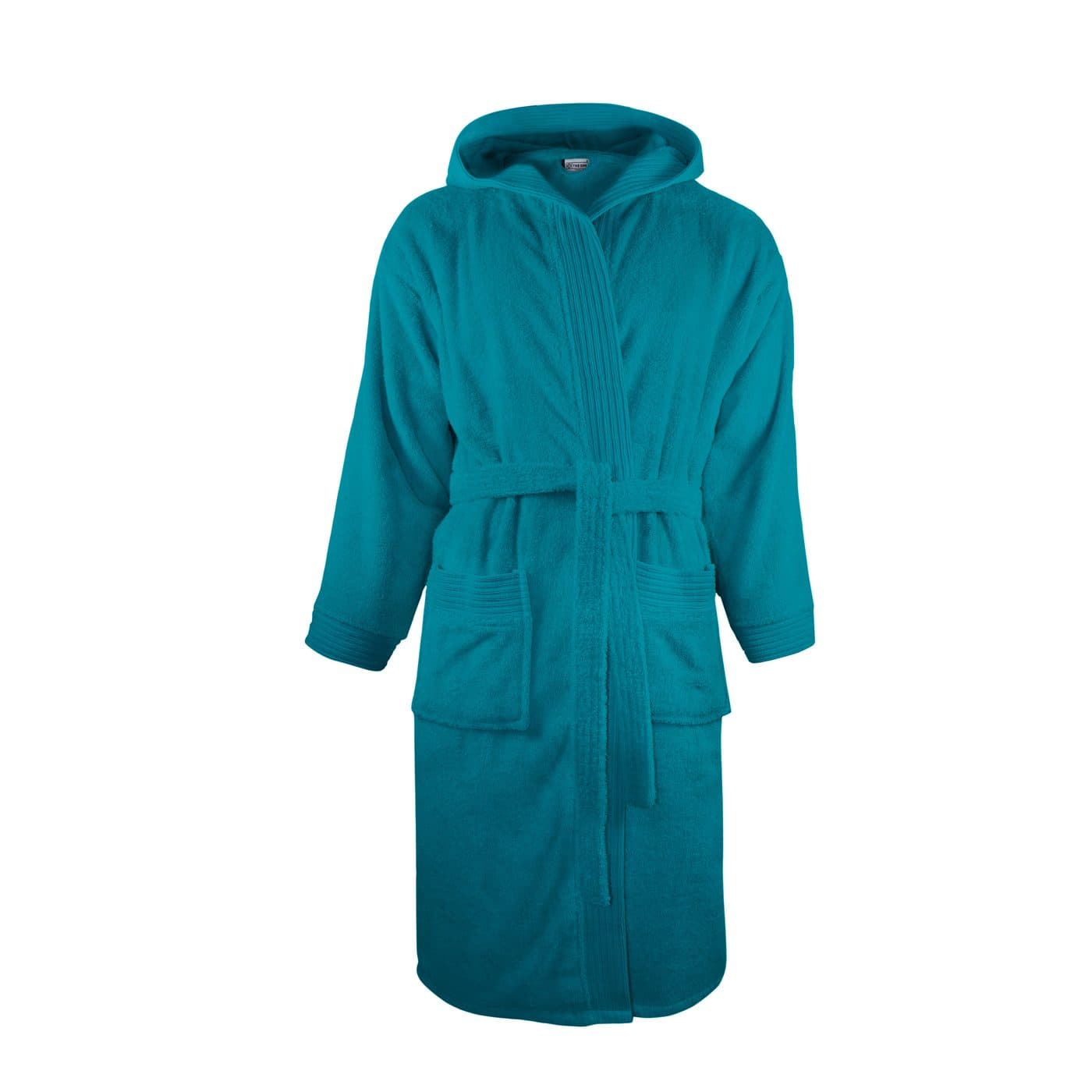 BATHROBE HOODED coloris Turquoise