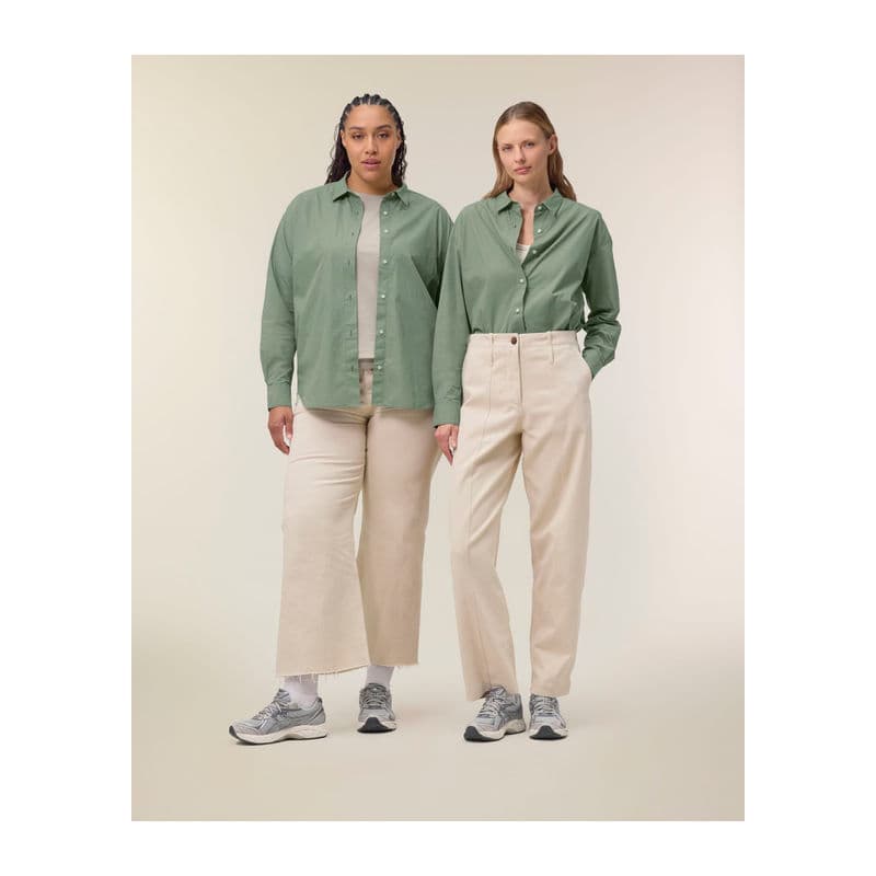 Stella Styler women's relaxed poplin shirt coloris Kaki doux