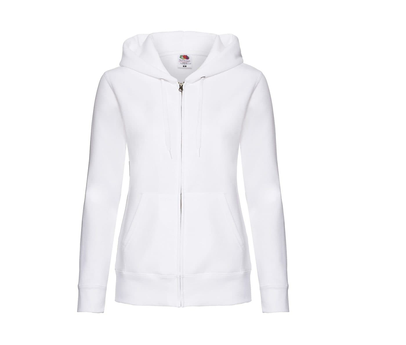 LADIES PREMIUM HOODED SWEAT JACKET coloris Blanc
