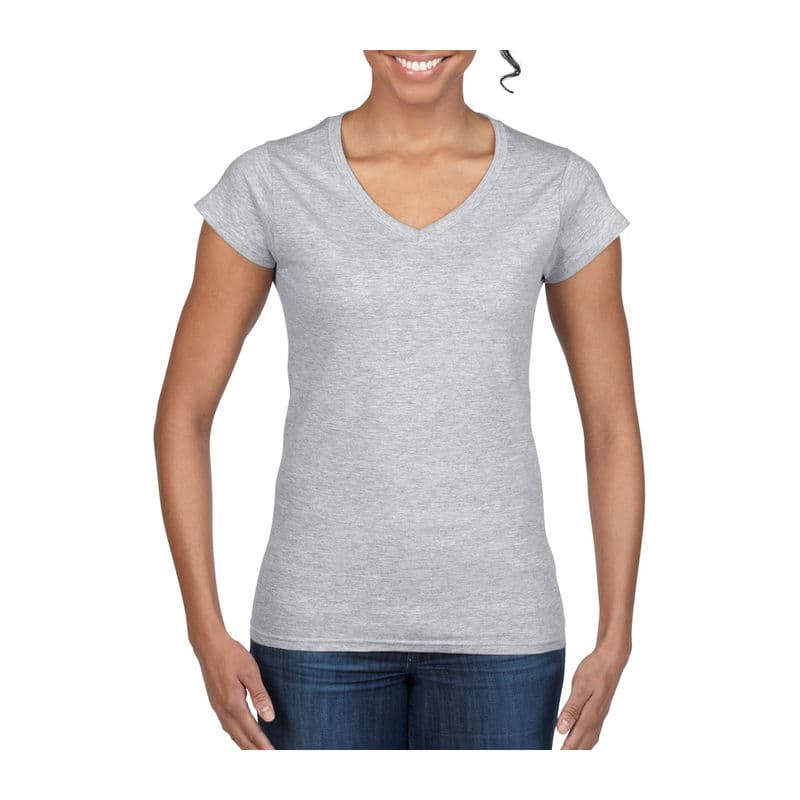 SOFTSTYLE® LADIES' V-NECK T-SHIRT coloris Gris sport Rs