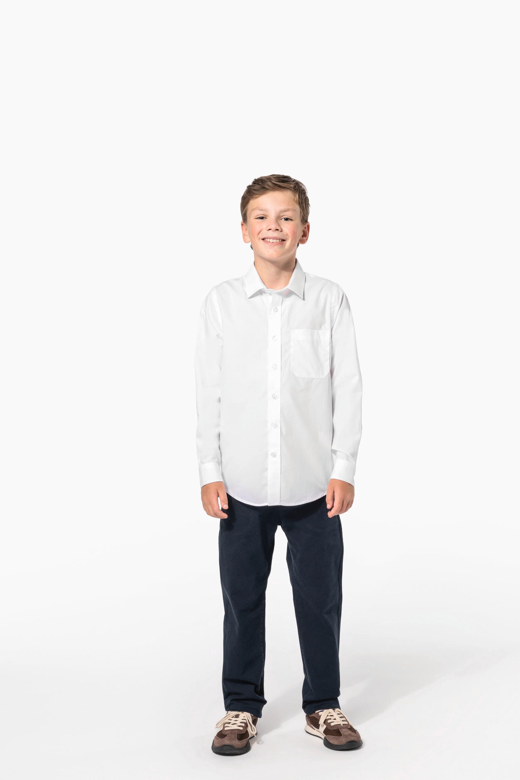 Chemise popeline manches longues enfant en situation