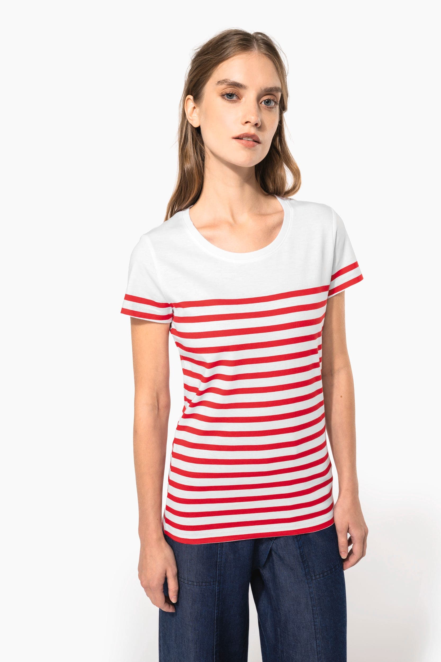 T-shirt marin col rond Bio femme