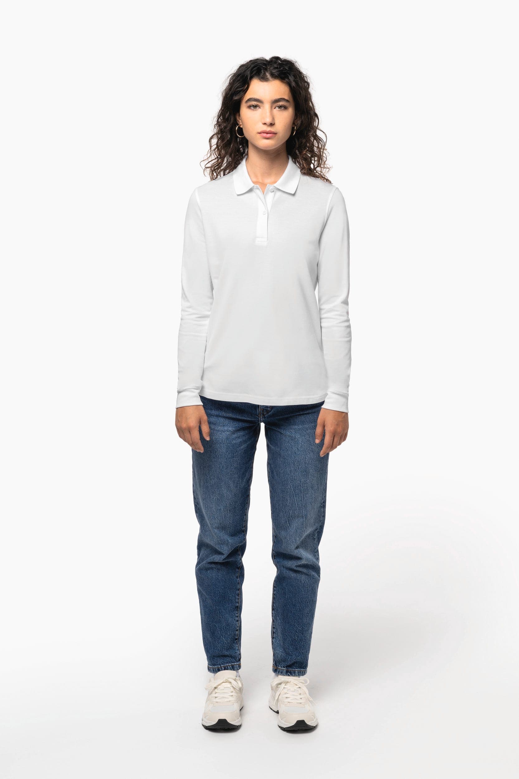 Polo piqué manches longues Bio180 femme en situation