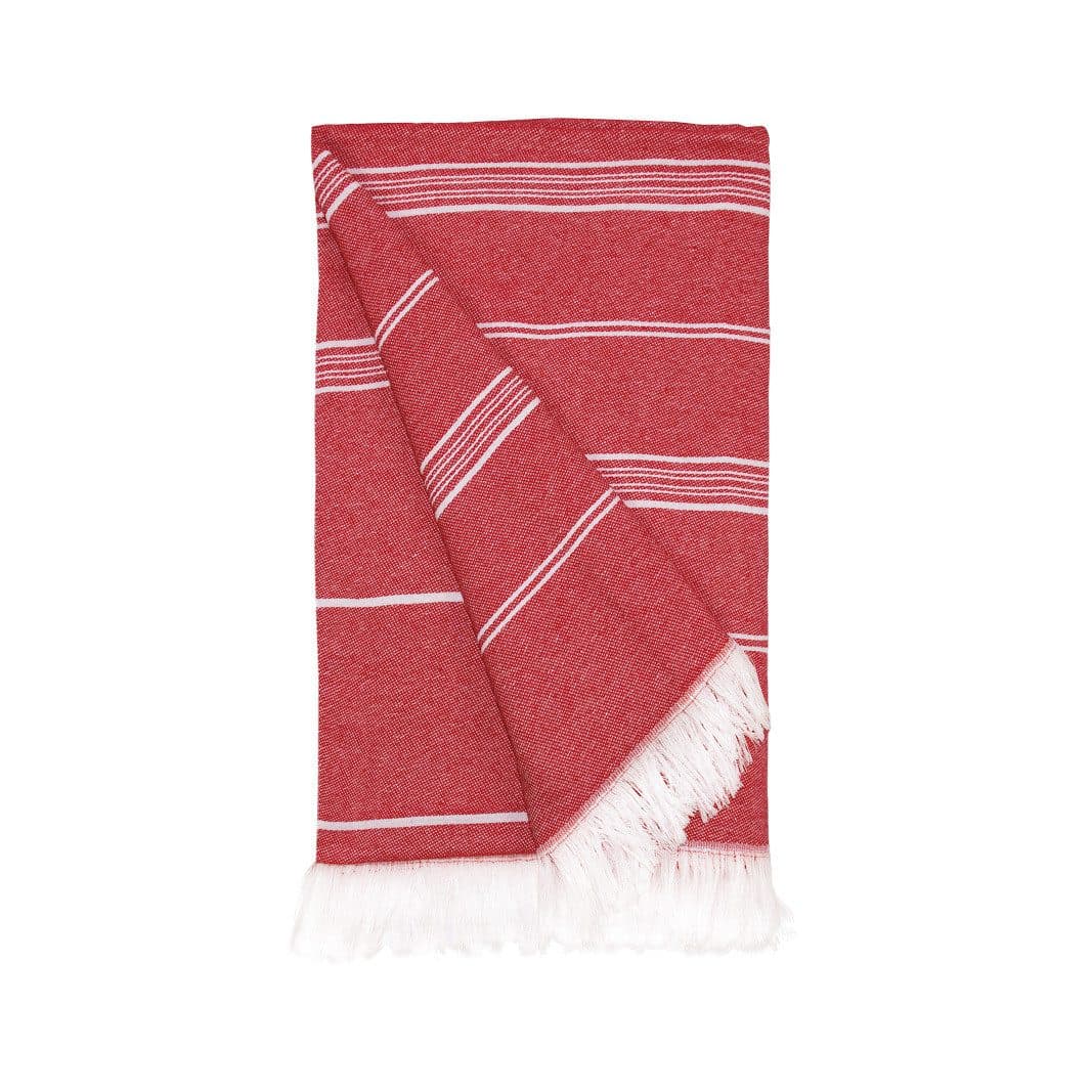 RECYCLED HAMAM TOWEL coloris Rouge