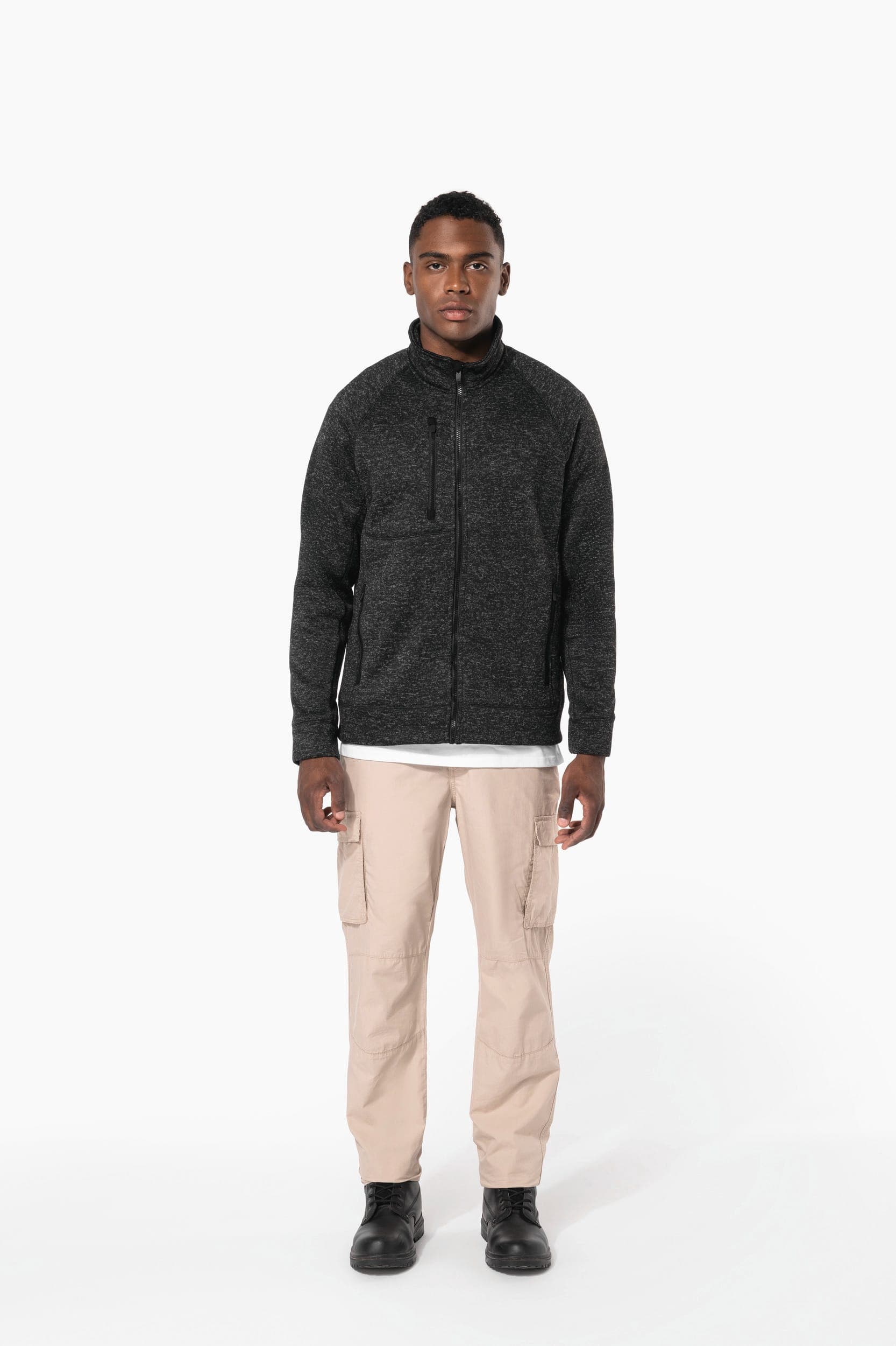 Veste zippée chinée homme en situation