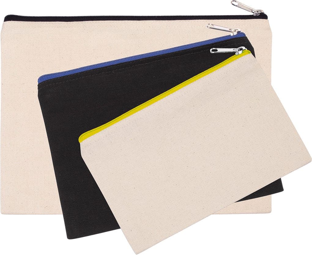 Pochette en coton canvas - modèle moyen en situation