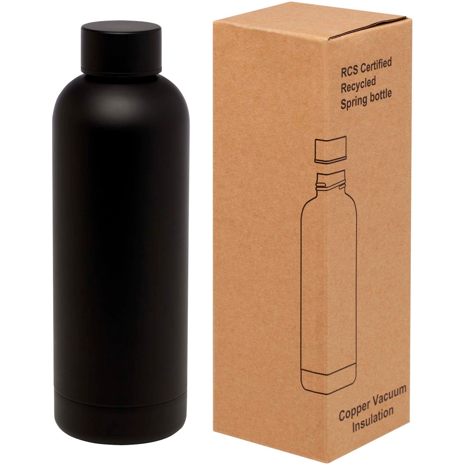 Bouteille isotherme avec isolation par le vide Spring 500 ml en cuivre inoxydable recyclé certifié RCS coloris Noir