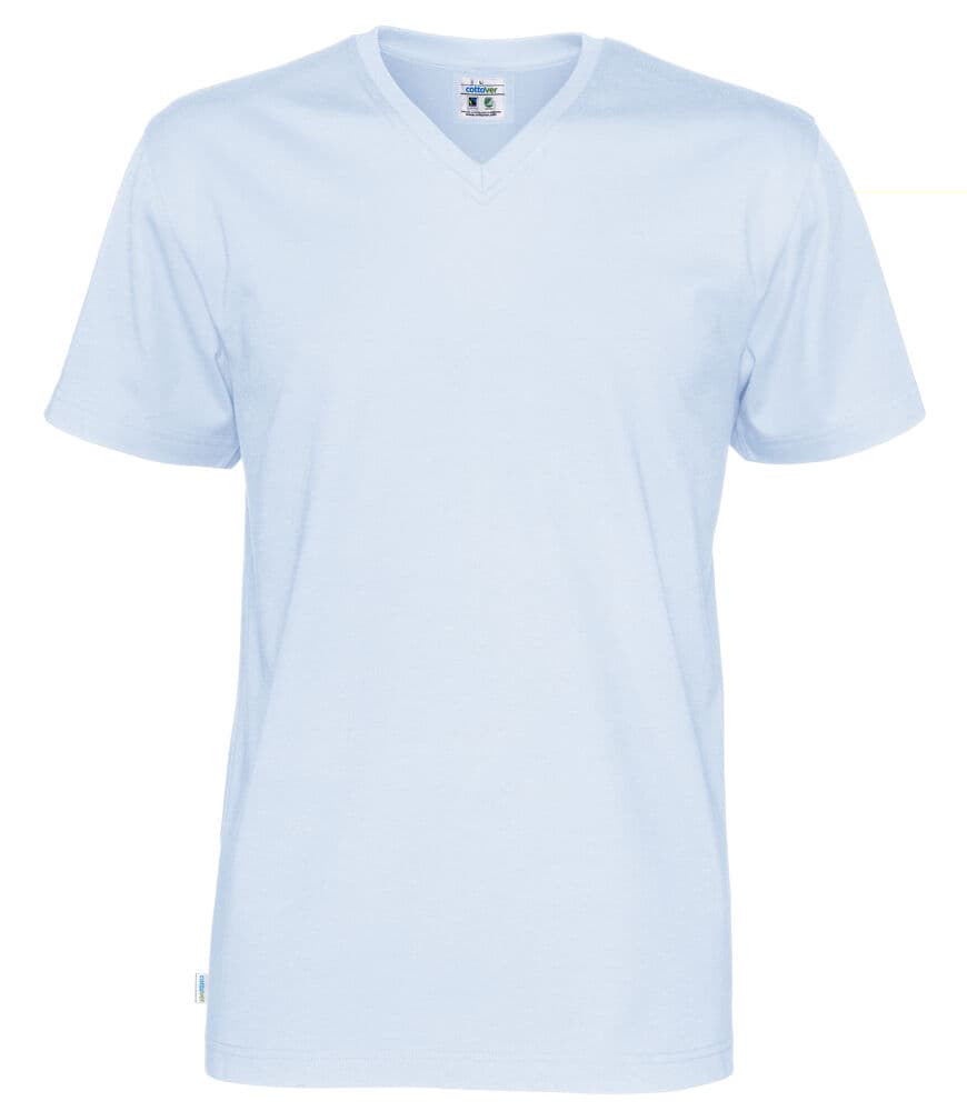 T-SHIRT COL V HOMME - CERTIFIÉ GOTS coloris Bleu Clair