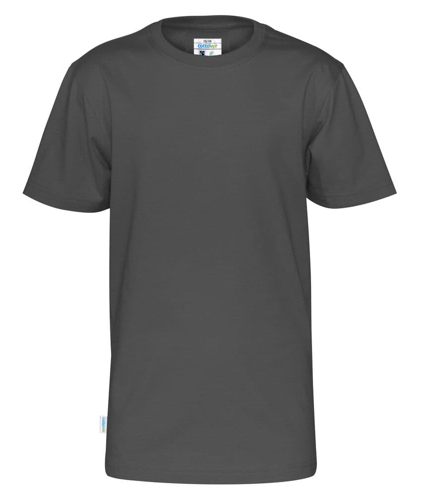 T-SHIRT MANCHES COURTES ENFANT - CERTIFIÉ GOTS coloris Anthracite