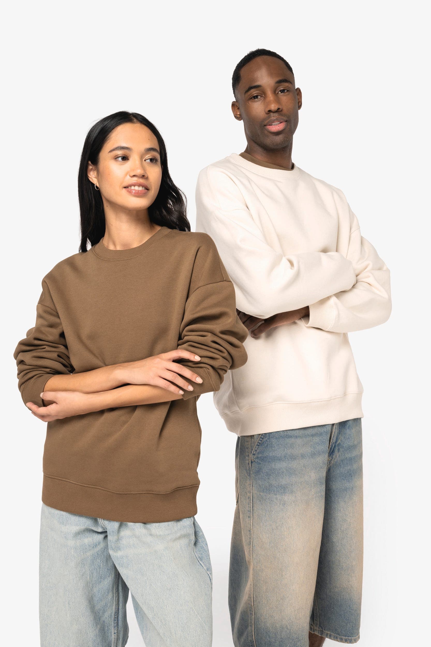 Sweat-shirt écoresponsable à col rond oversize unisexe