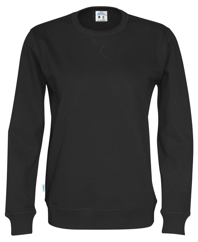 SWEAT COL ROND UNISEXE - CERTIFIÉ GOTS coloris Noir