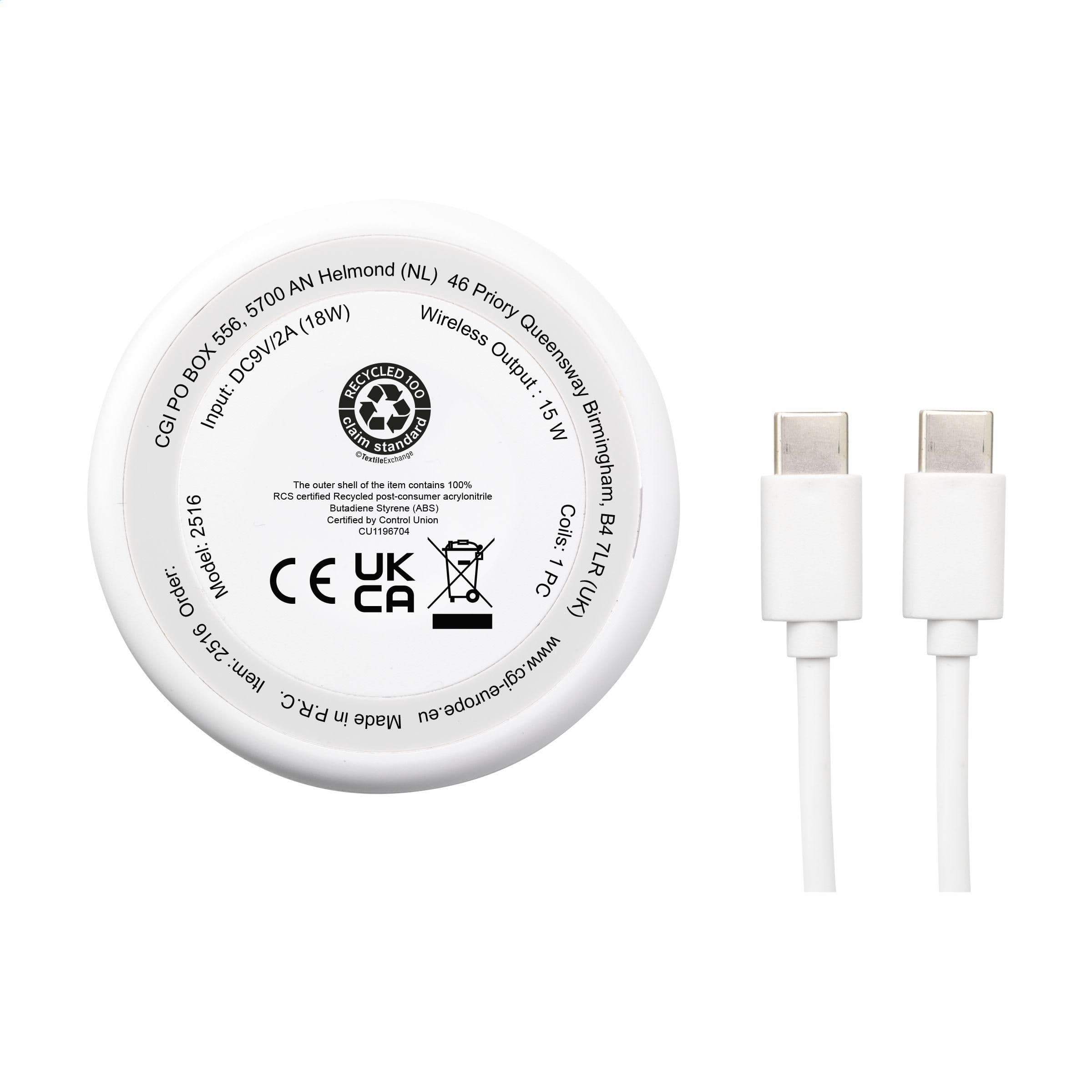 Chargeur sans fil magnétique tout-en-un RCS recyclé 15W en situation