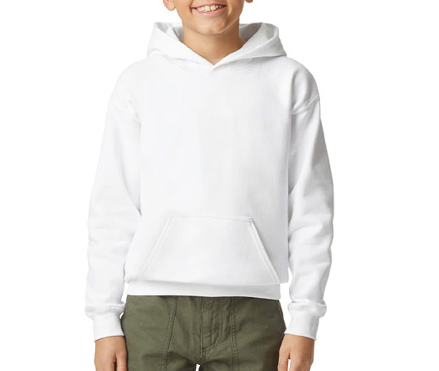 SOFTSTYLE® MIDWEIGHT FLEECE YOUTH HOODIE coloris Blanc
