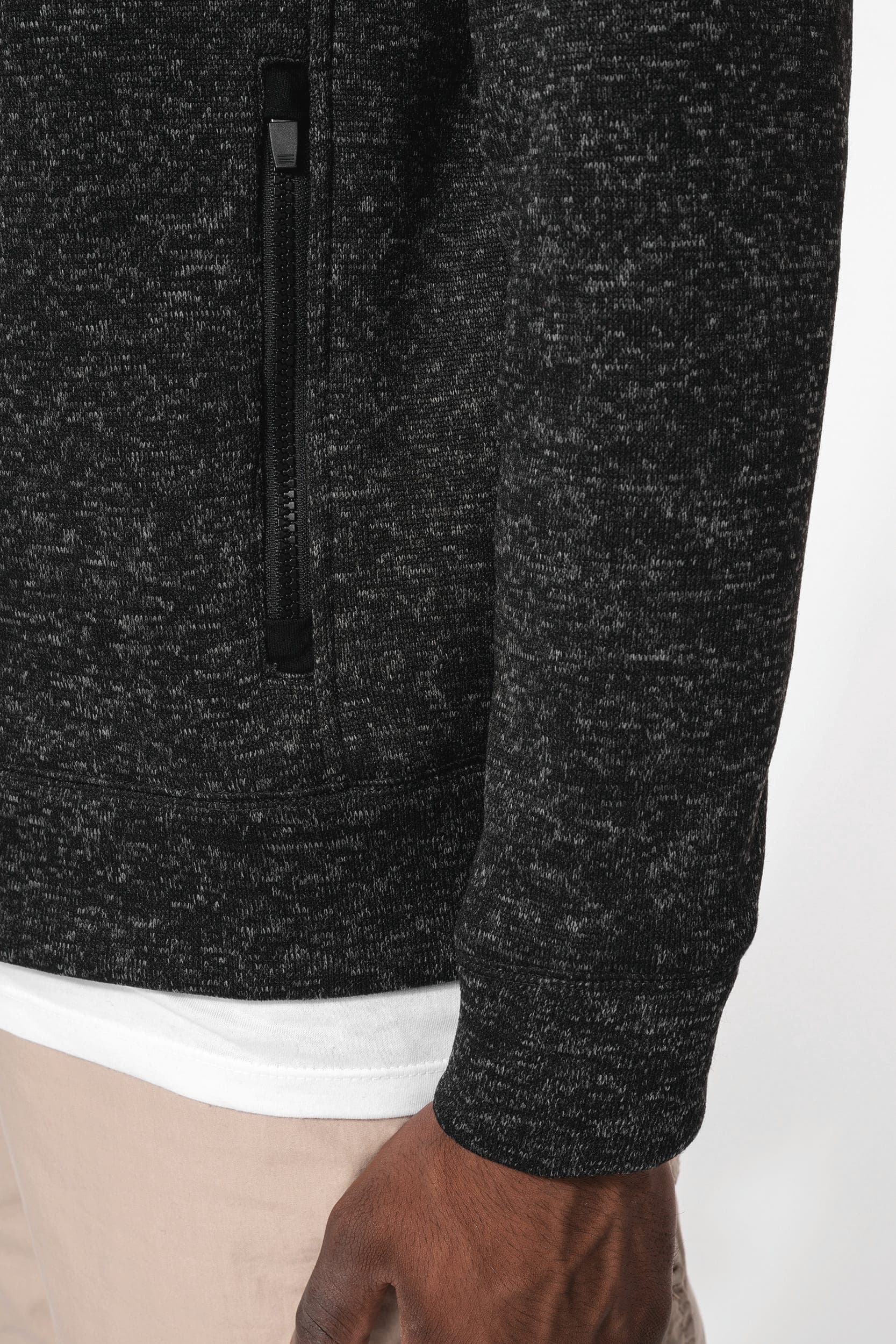 Veste zippée chinée homme en situation