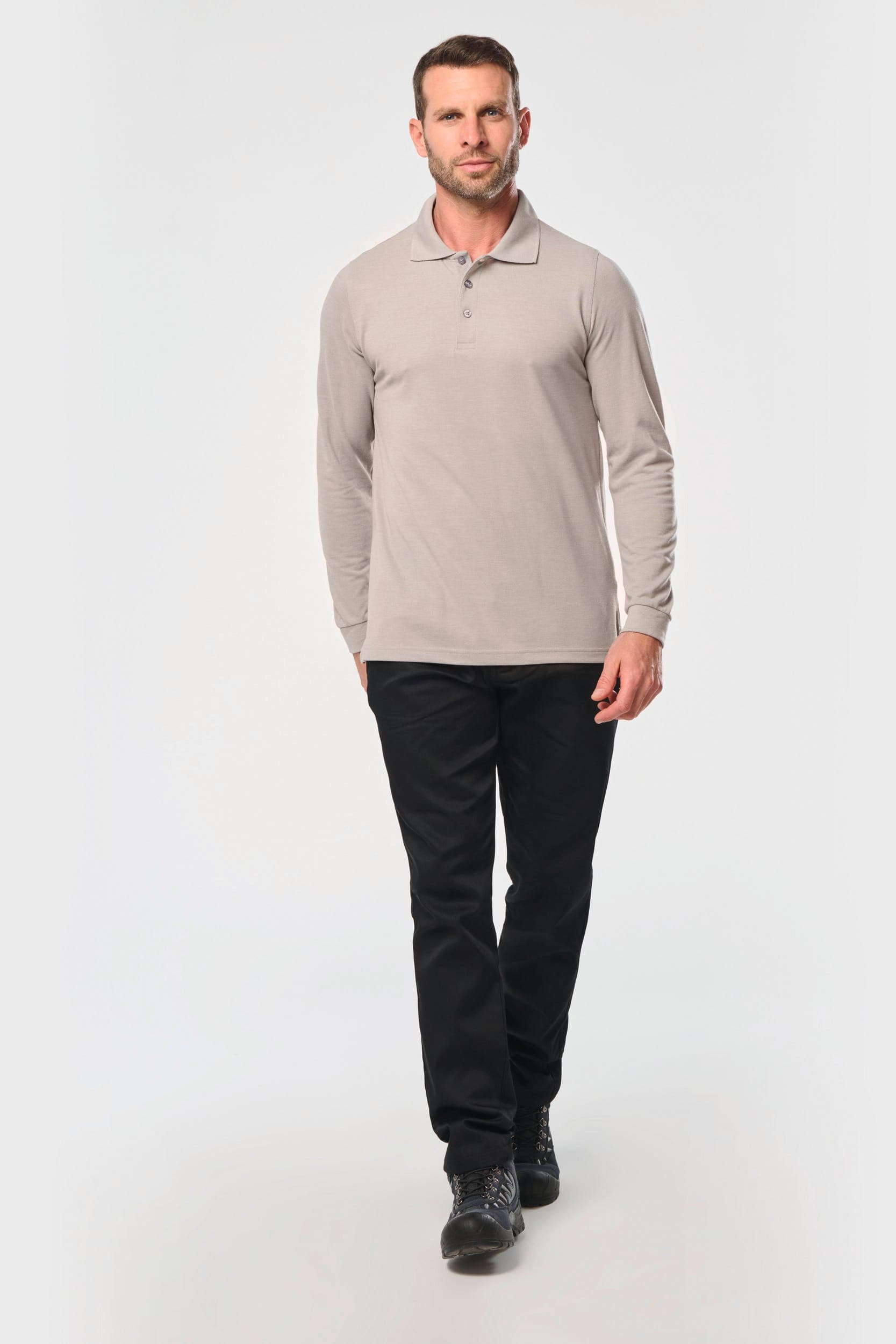 Polo manches longues homme en situation