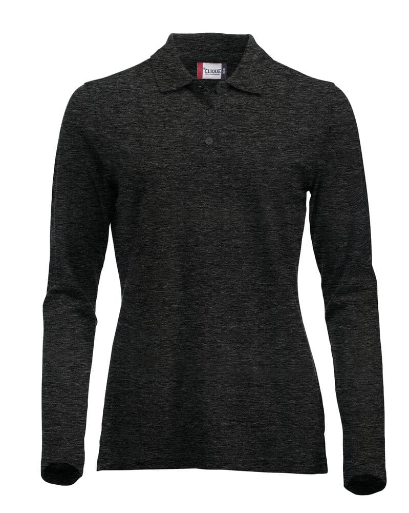 Clique Classic Marion L/S Polo coloris Anthracite chiné