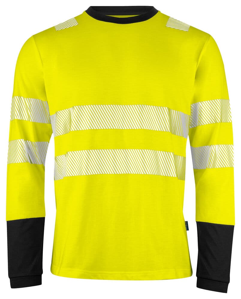 6014 T-SHIRT SIGNALISATION MANCHES LONGUES EN ISO 20471 CLASSE 3 coloris Jaune / Noir