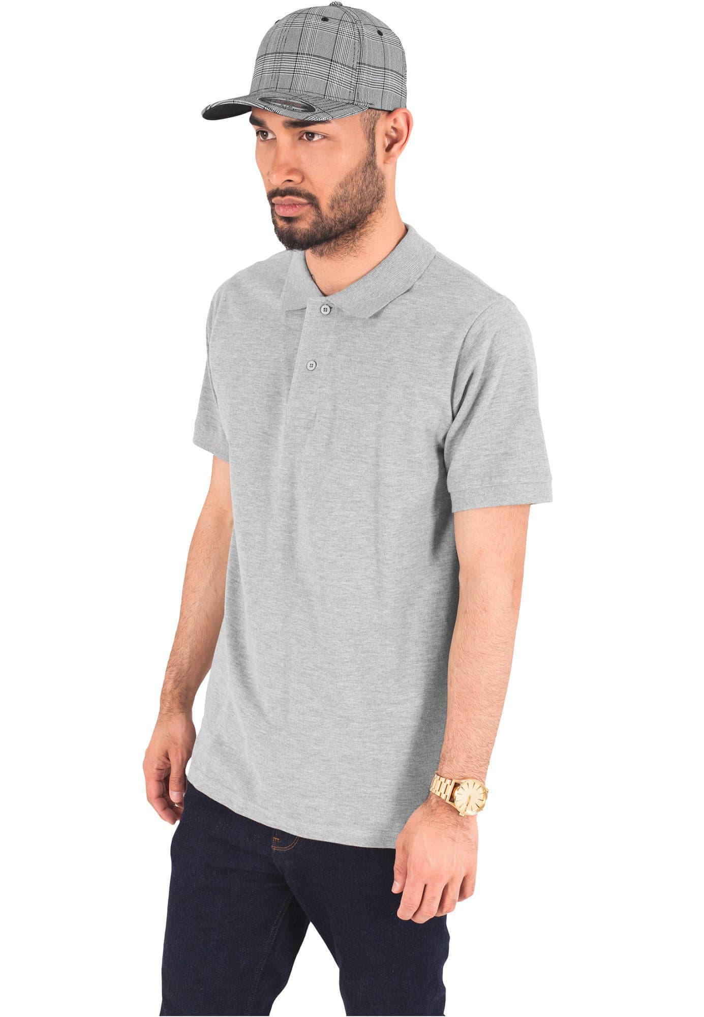 Casquette motif prince de galles en situation