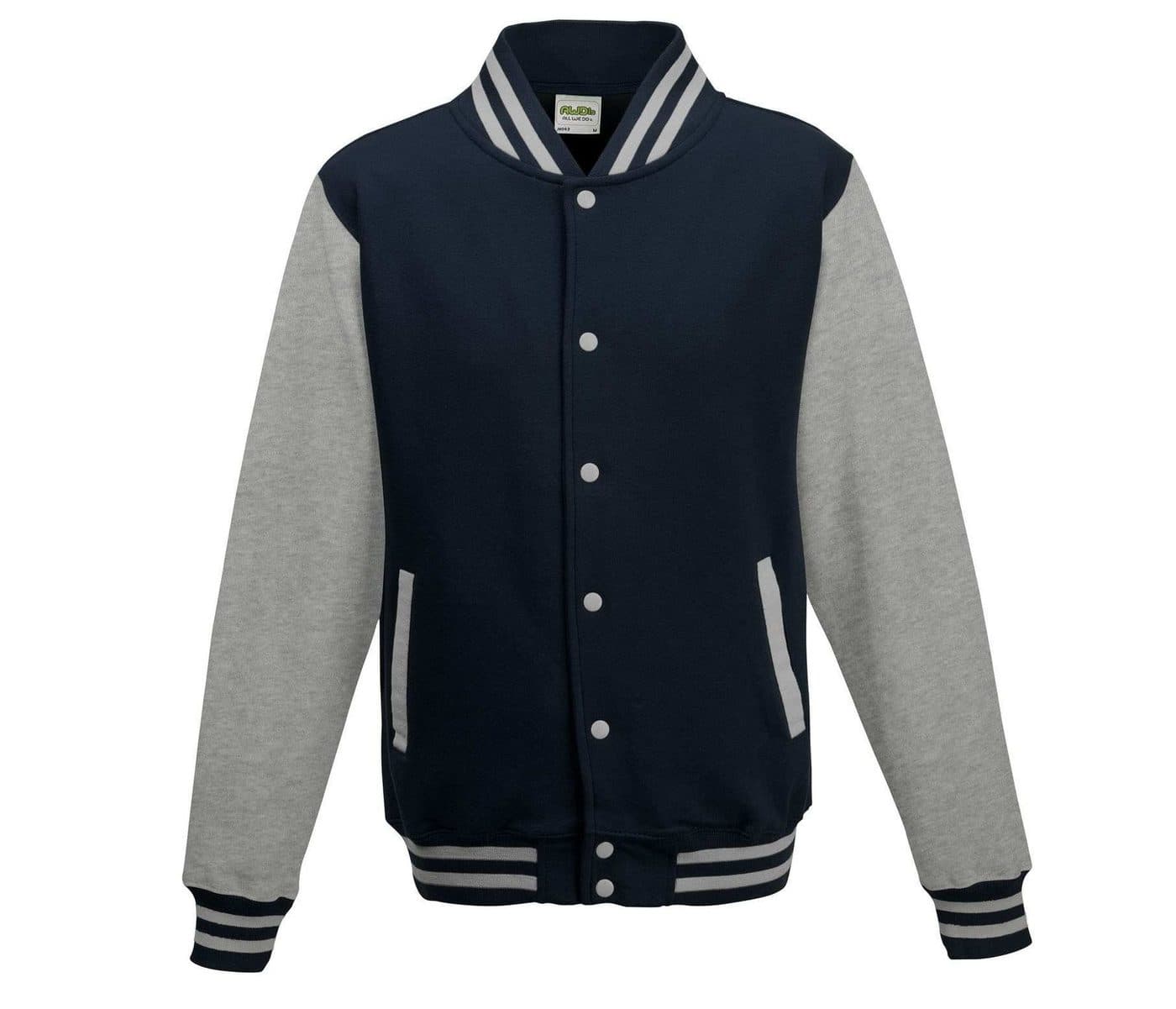 VARSITY JACKET coloris Marine oxford / Gris chiné