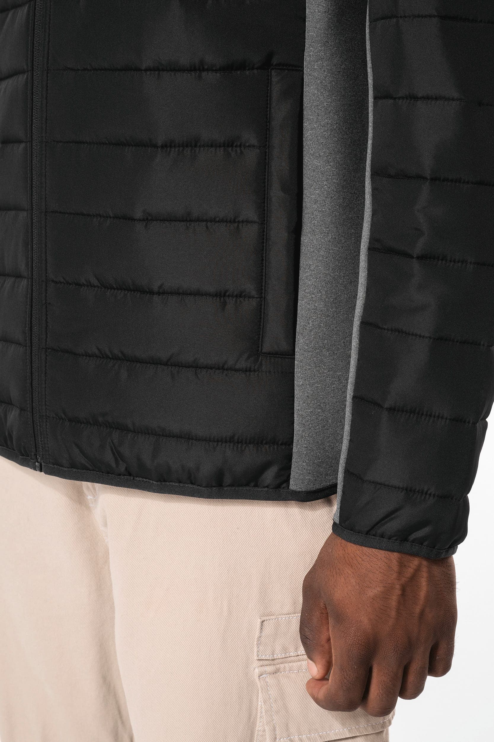 Veste bi-matière homme en situation