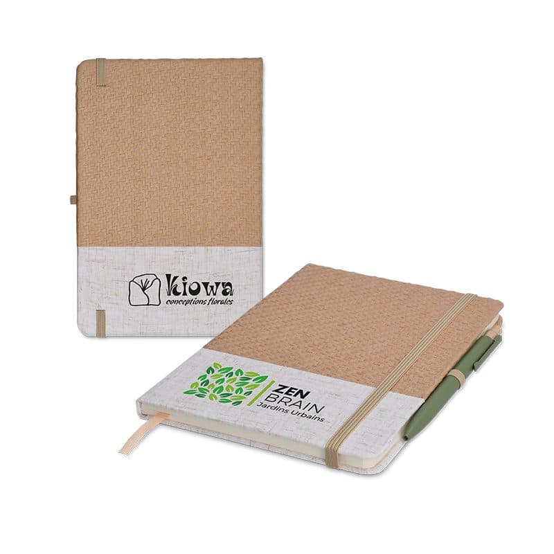 CARNET A5 COUVERTURE COTON ET FIBRES DE BAMBOU en situation