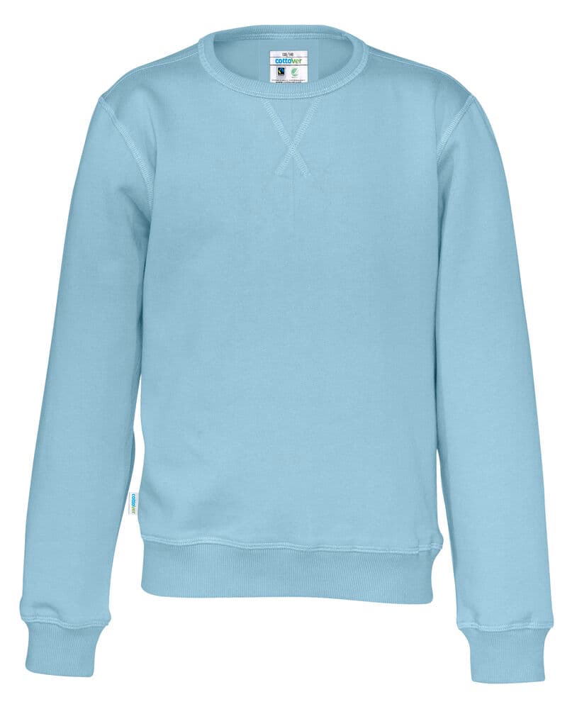 SWEAT COL ROND ENFANT - CERTIFIÉ GOTS coloris Bleu Clair