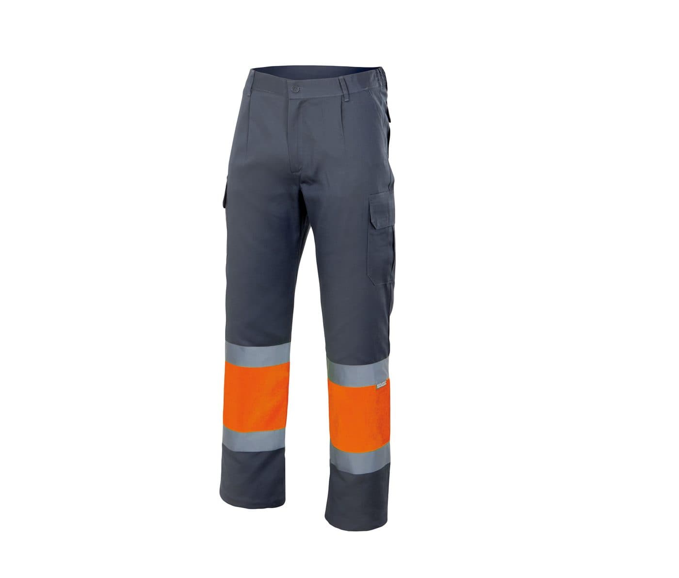 PANTALON BICOLORE HAUTE VISIBILITÉ coloris Gris / Fluo orange