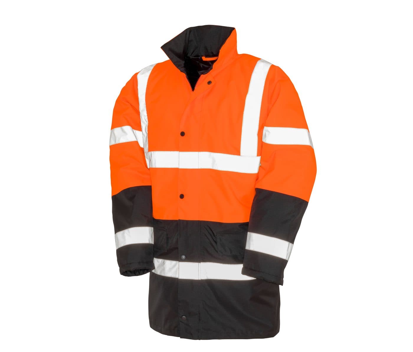 MOTORWAY 2-TONE SAFETY COAT coloris Orange fluo / Noir