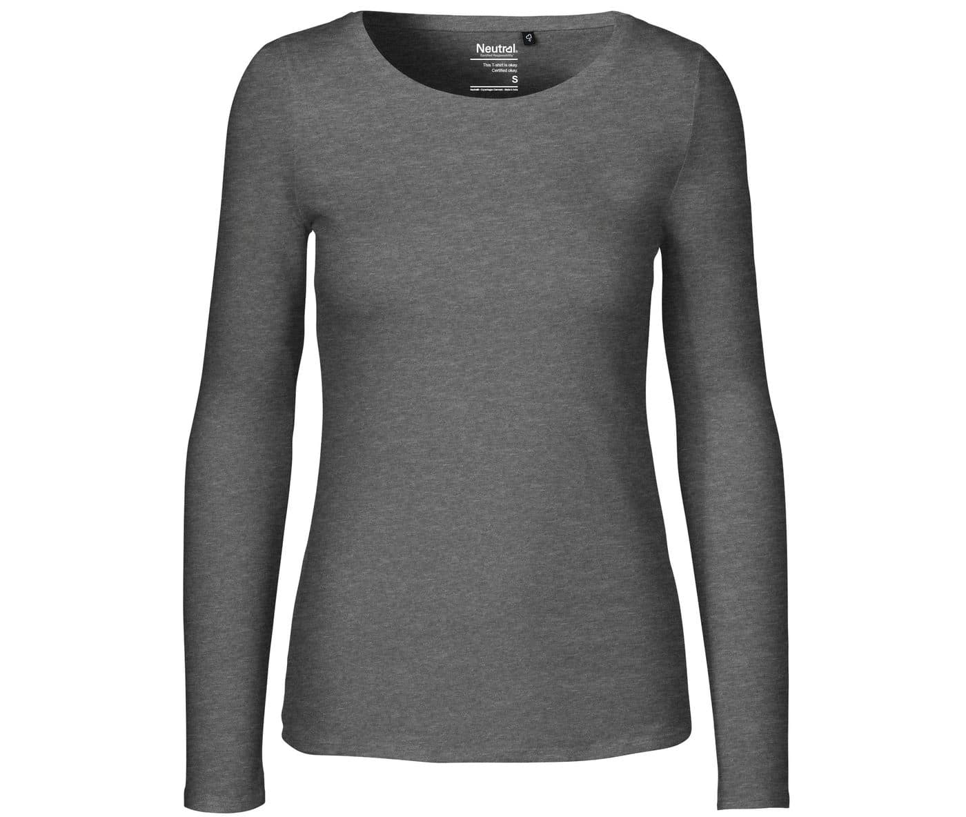 LADIES LONG SLEEVE TEE-SHIRT coloris Gris chiné foncé