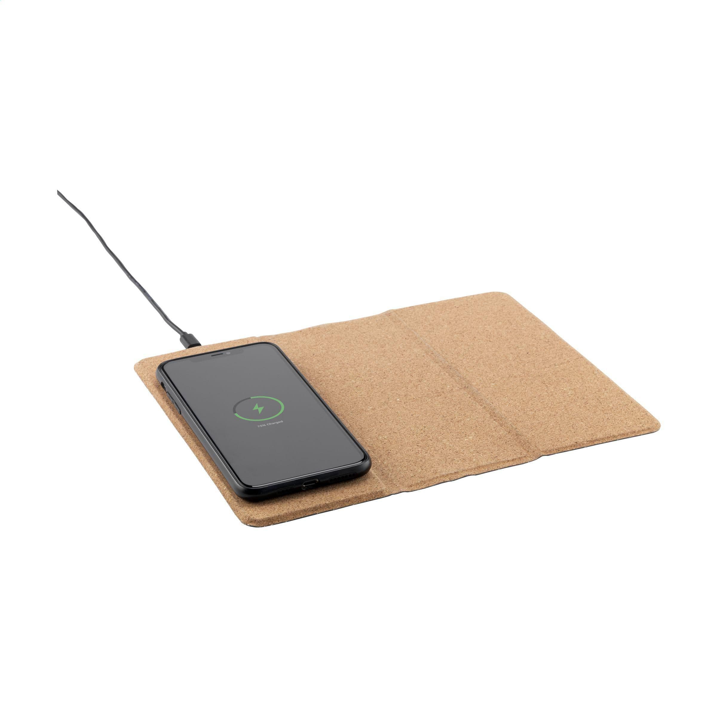 Tapis de souris Cork avec recharge sans fil en situation