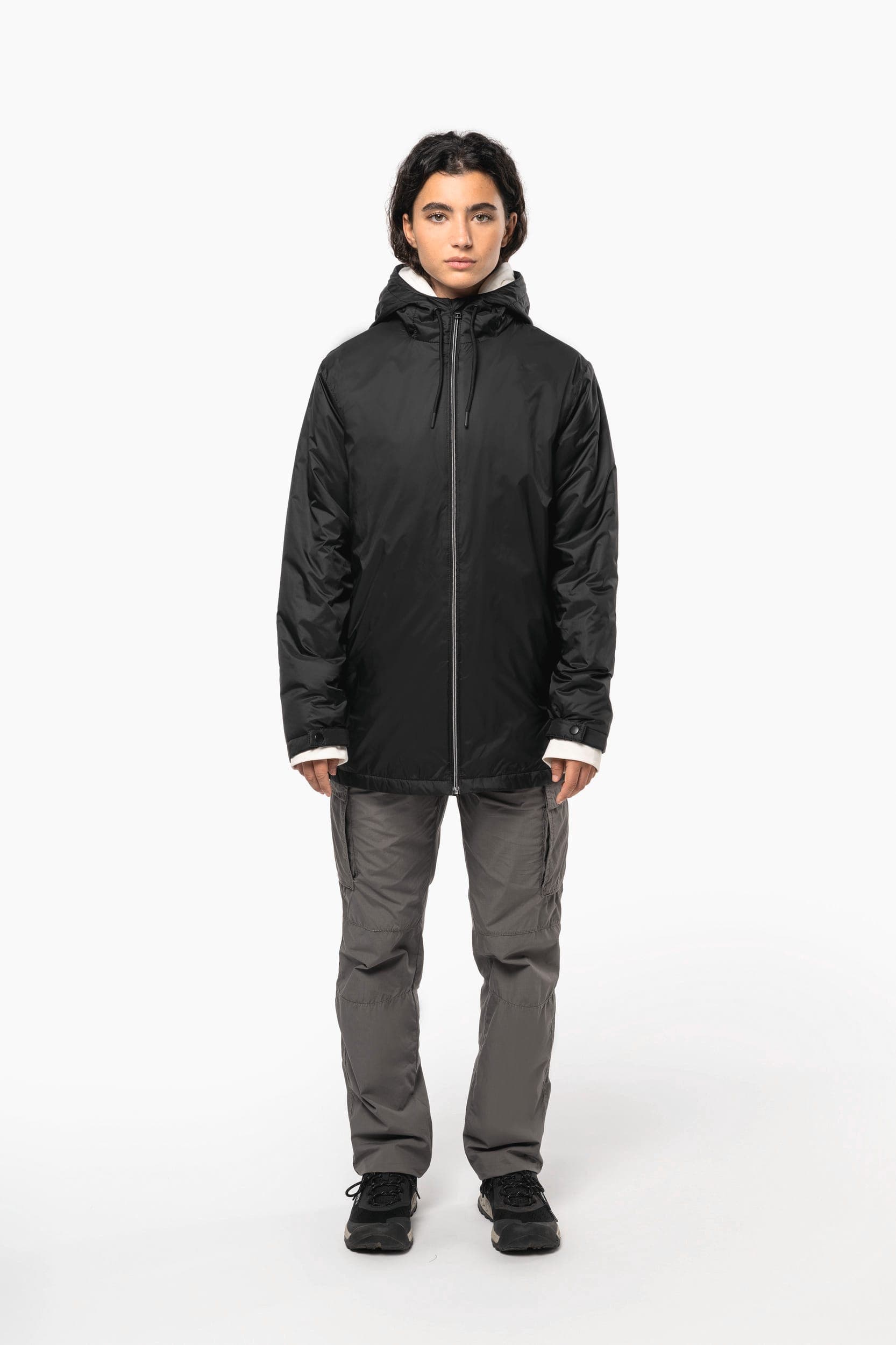 Veste à capuche avec doublure en micropolaire unisexe en situation