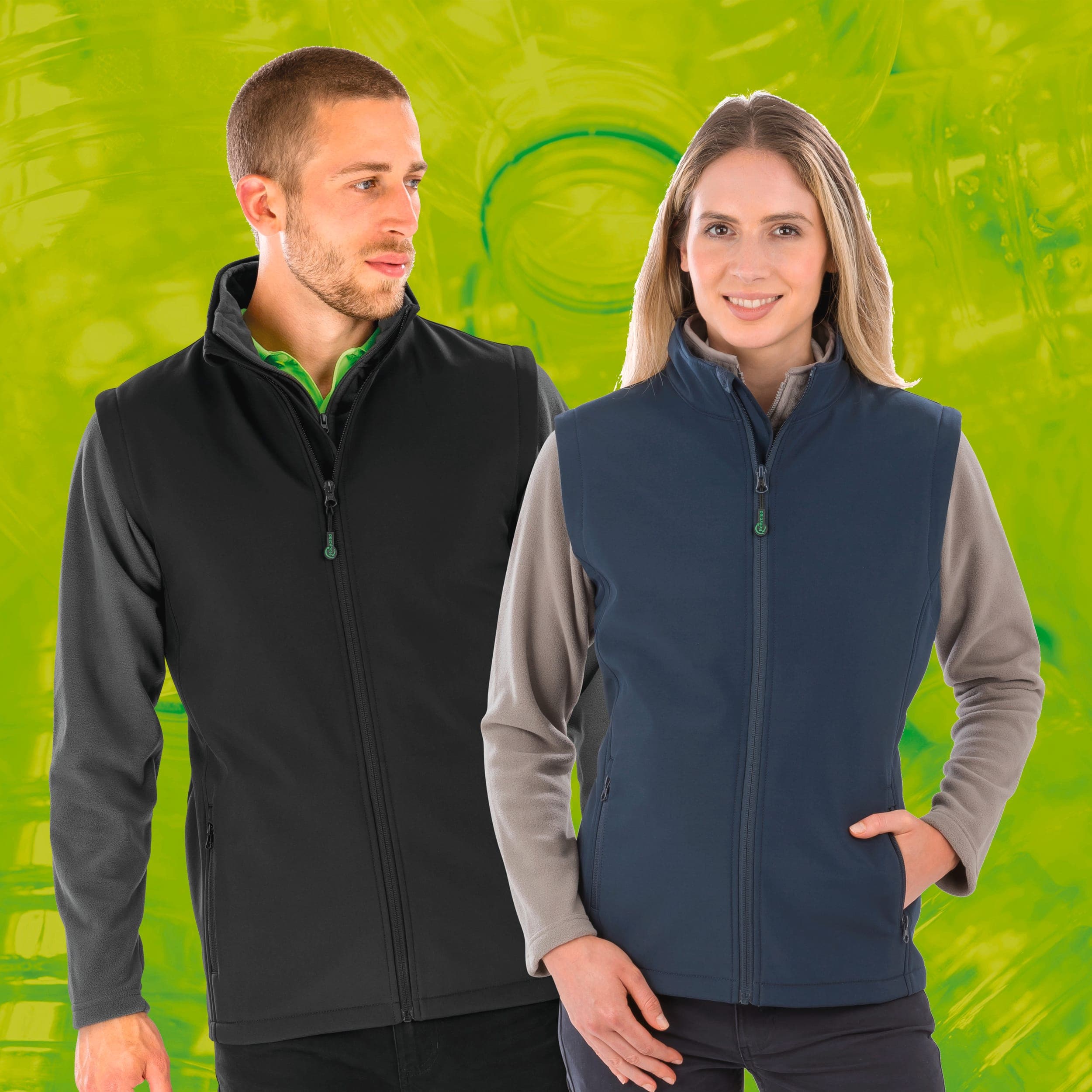 Bodywarmer softshell homme recyclé en situation