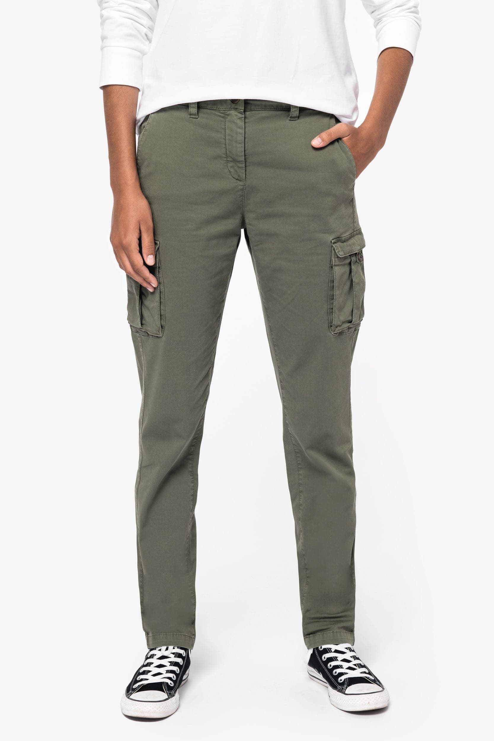 Pantalon cargo écoresponsable délavé femme