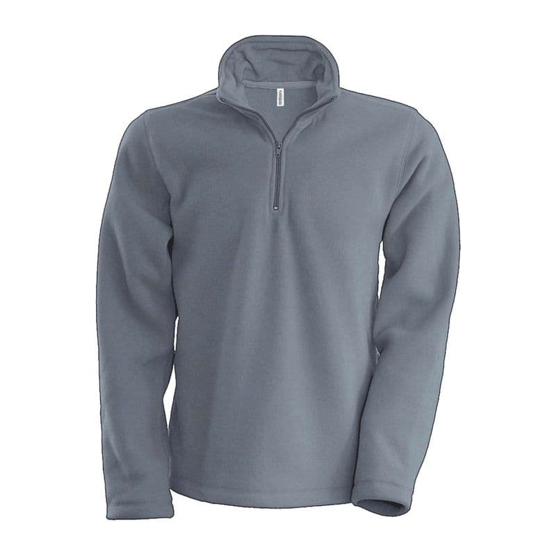 ENZO - ZIP NECK MICROFLEECE JACKET coloris Gris convoi